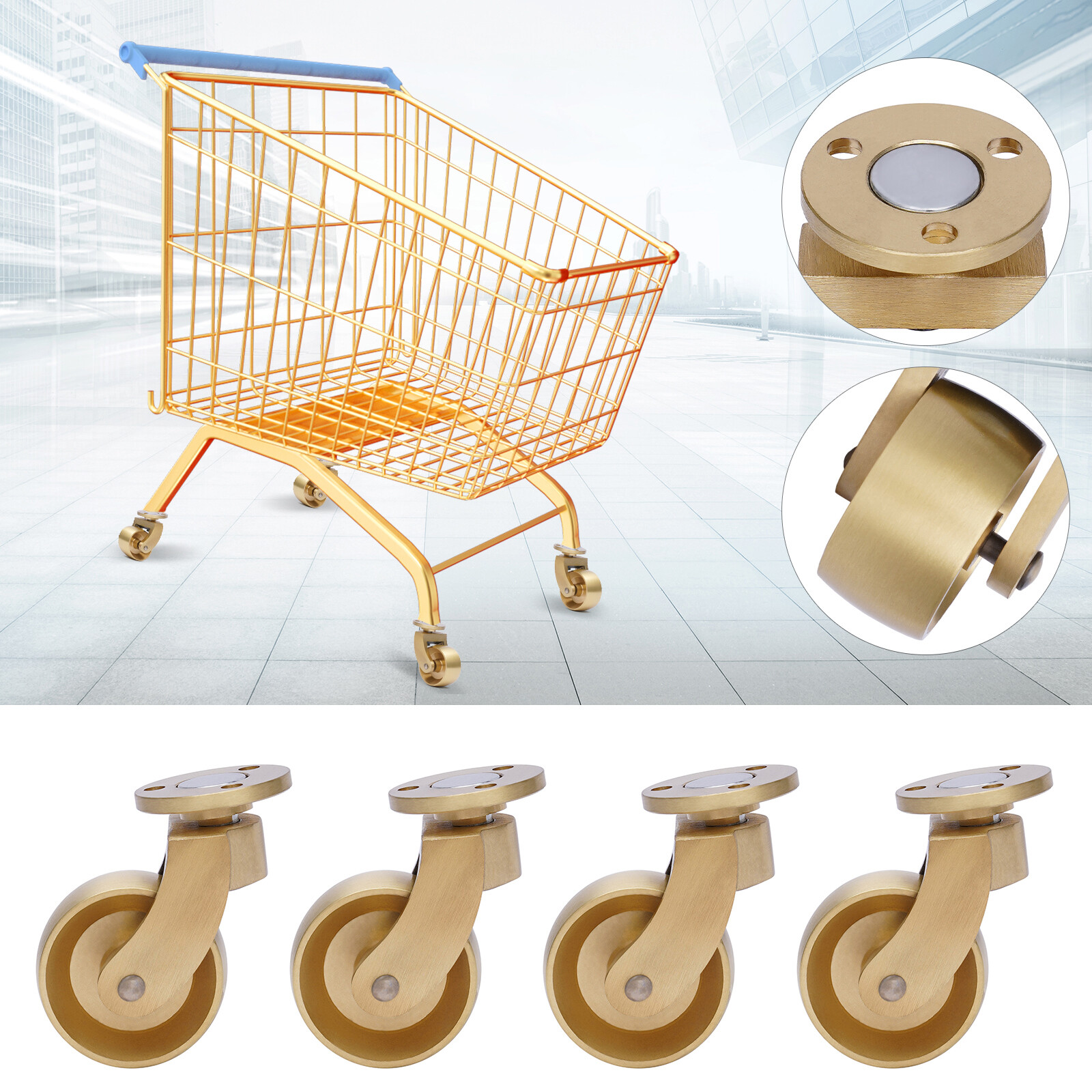 SALE Universal Antique Brass Ball Swivel Wheels Caster for Furnitures Pack of 4