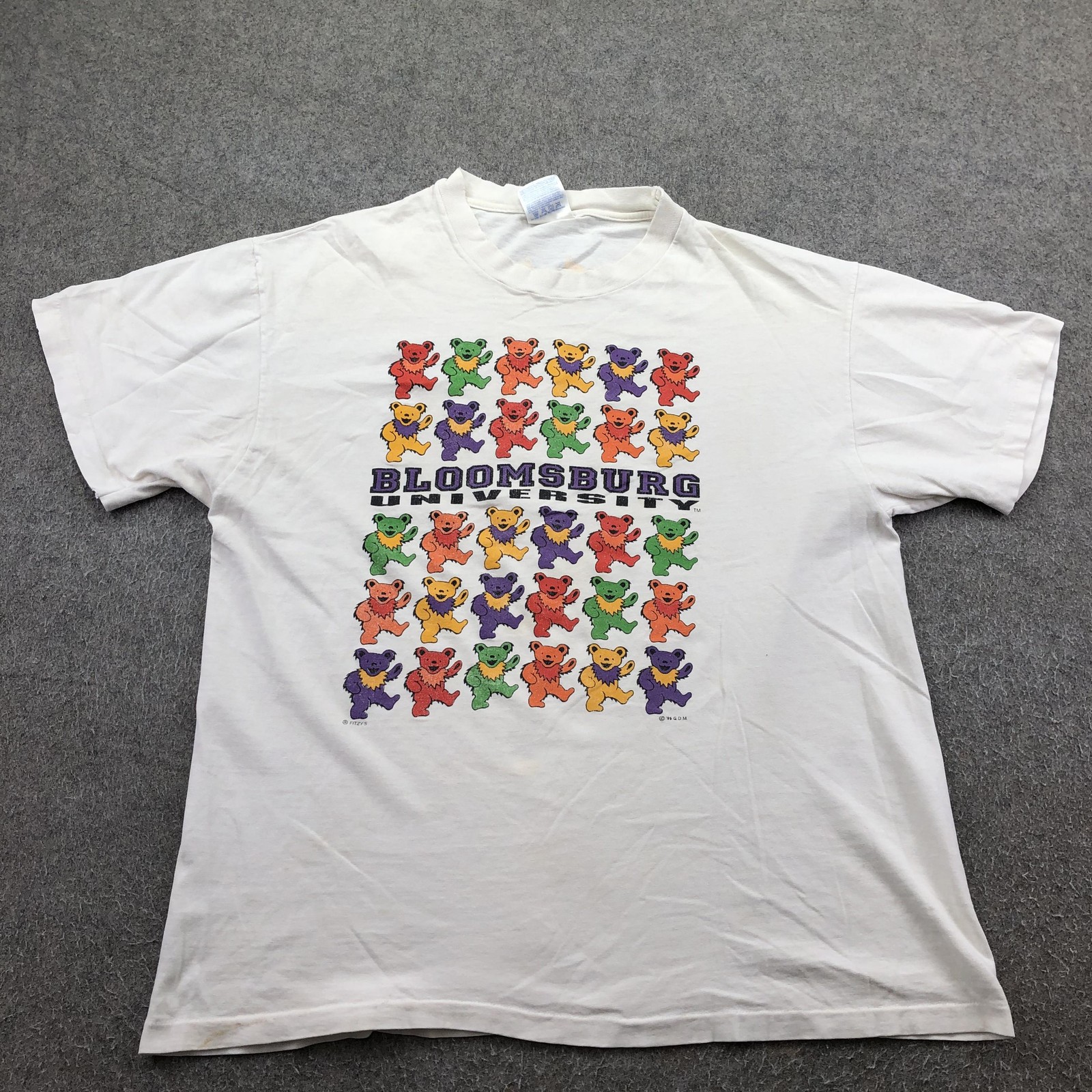 Vintage Woodbury University Shirt Mens Large White College Bears Hanes 90s