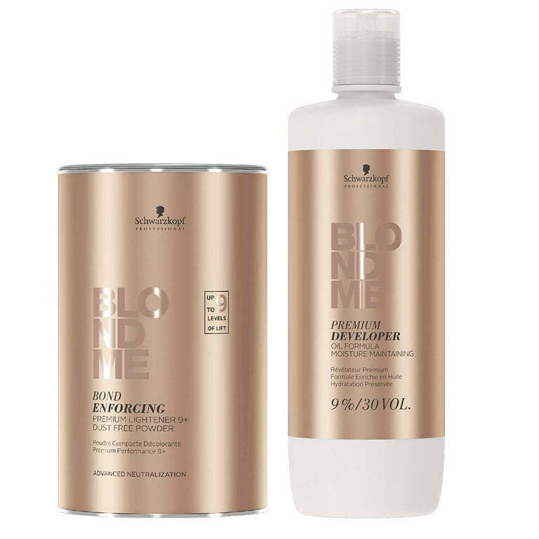 Schwarzkopf DUO BLONDME Lightener 9 Bleach and Developer 9% /33.8 oz /SET