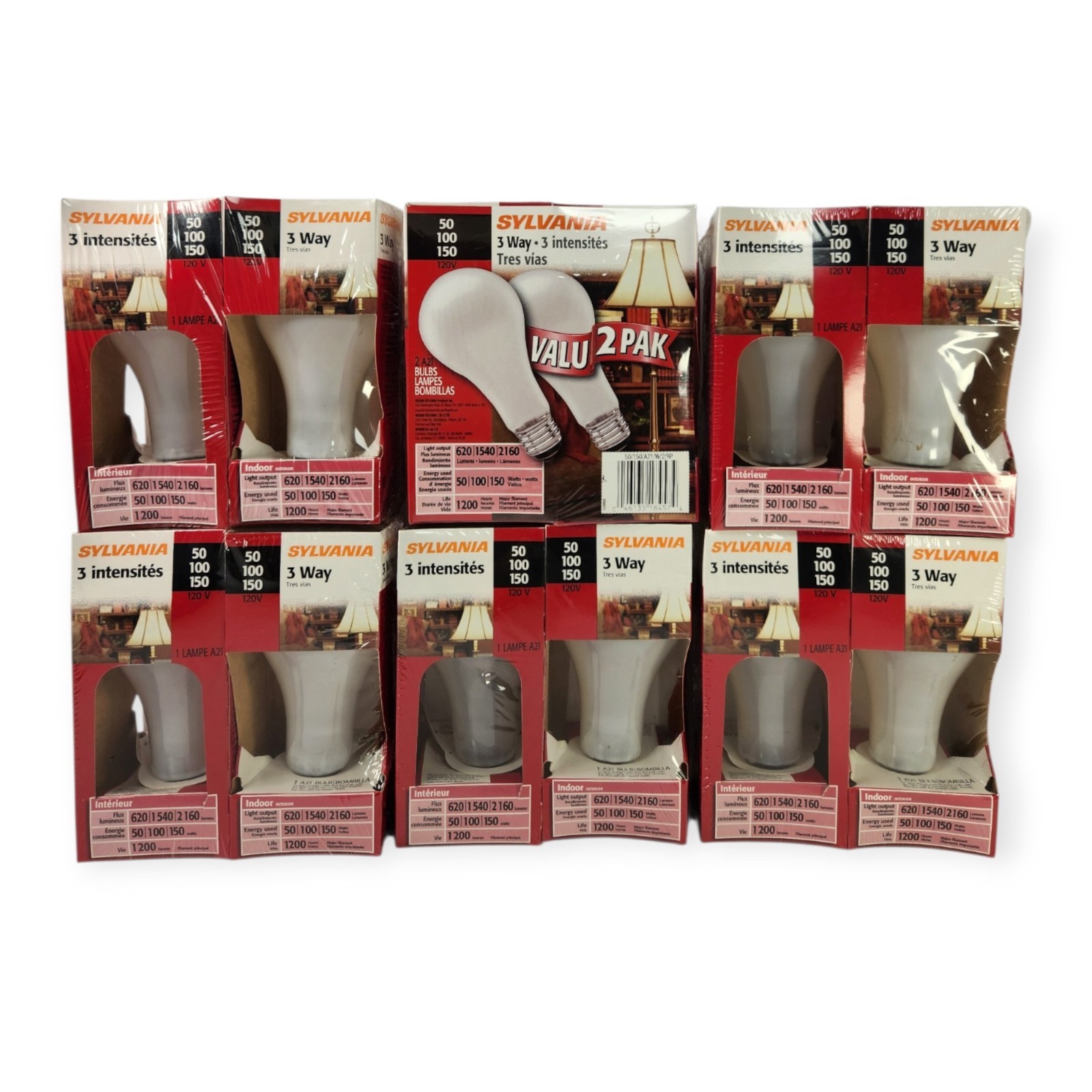 6 SYLVANIA Incandescent 2 Pack A21 3-Way 50/100/150W Soft White 120V New Sealed