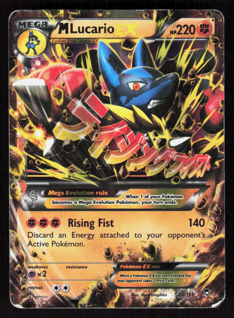 Pokemon M Lucario EX 55/111 EX Rare Holo Furious Fists (HP)
