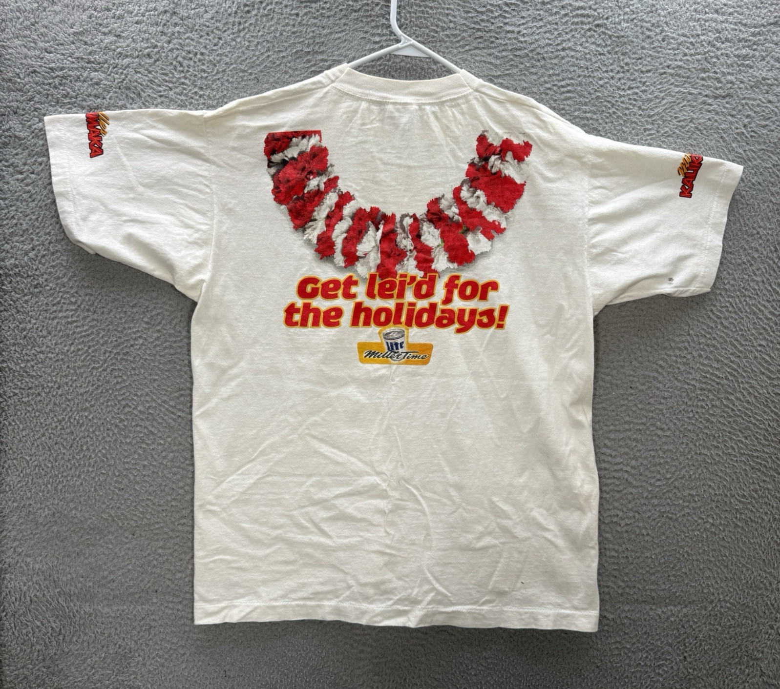 Vintage Miller Lite Beer Shirt Adult XL White Single Stitch Christmas Grunge 90s Vintage Miller Lite Beer Shirt Adult XL White Single Stitch Christmas Grunge 90s