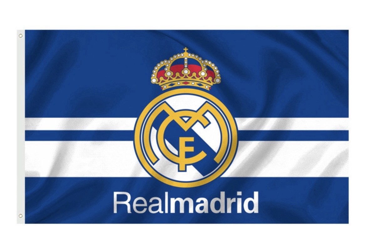 Real Madrid CF 3x5 Banner Flag Blue, Gold & White
