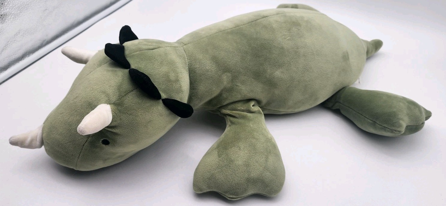 Pillowfort Weighted Plush Medium Triceratops Dinosaur Green Stuffed Animal