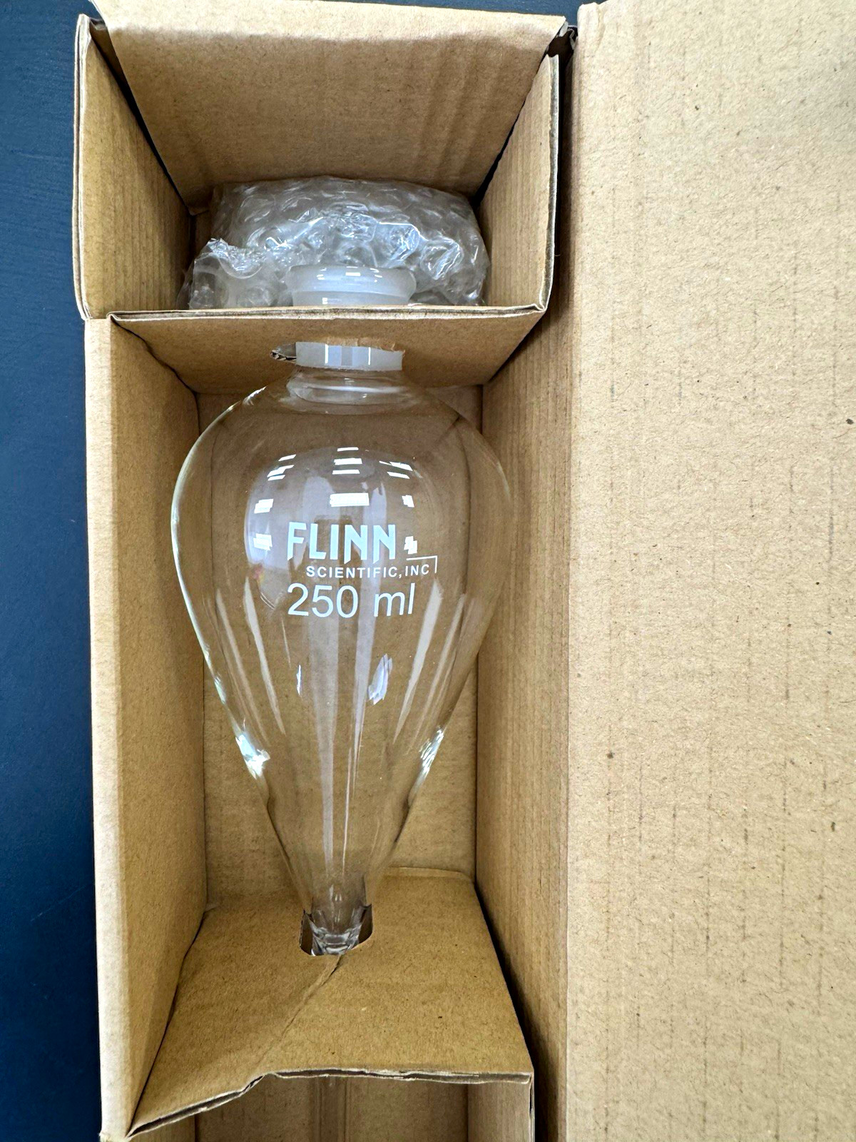 Flinn Scientific 250 mL Separatory Funnel glass with stop Flinn Scientific 250 mL Separatory Funnel glass with stop