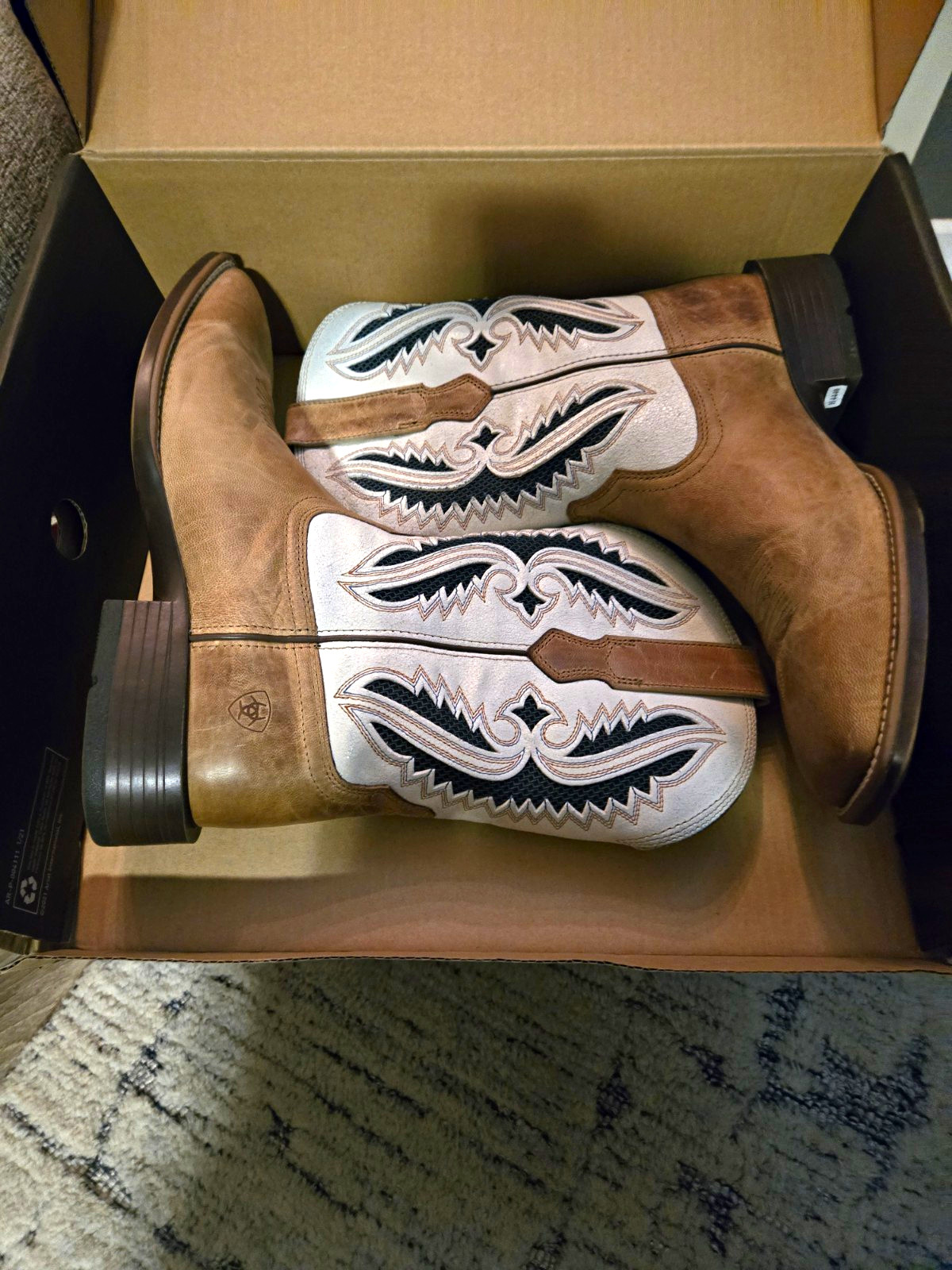 Ariat Sport Pardner Men’s Western Boots Square Toe Size 12D