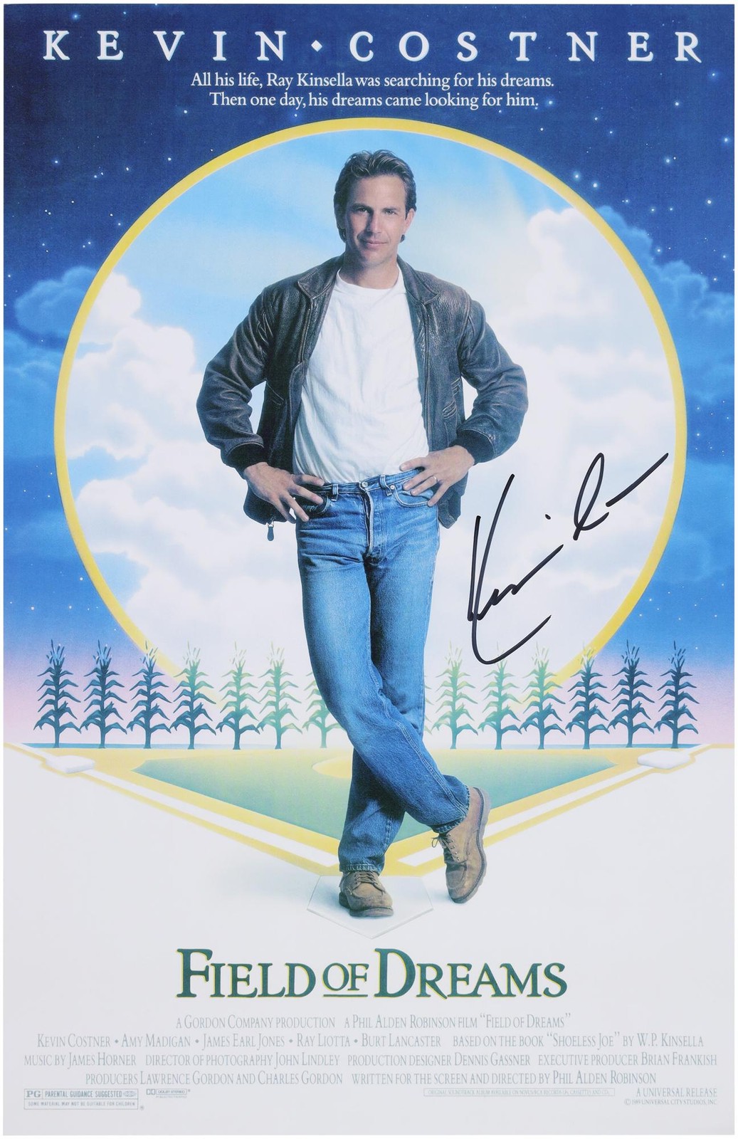 Kevin Costner Field of Dreams Autographed 11\
