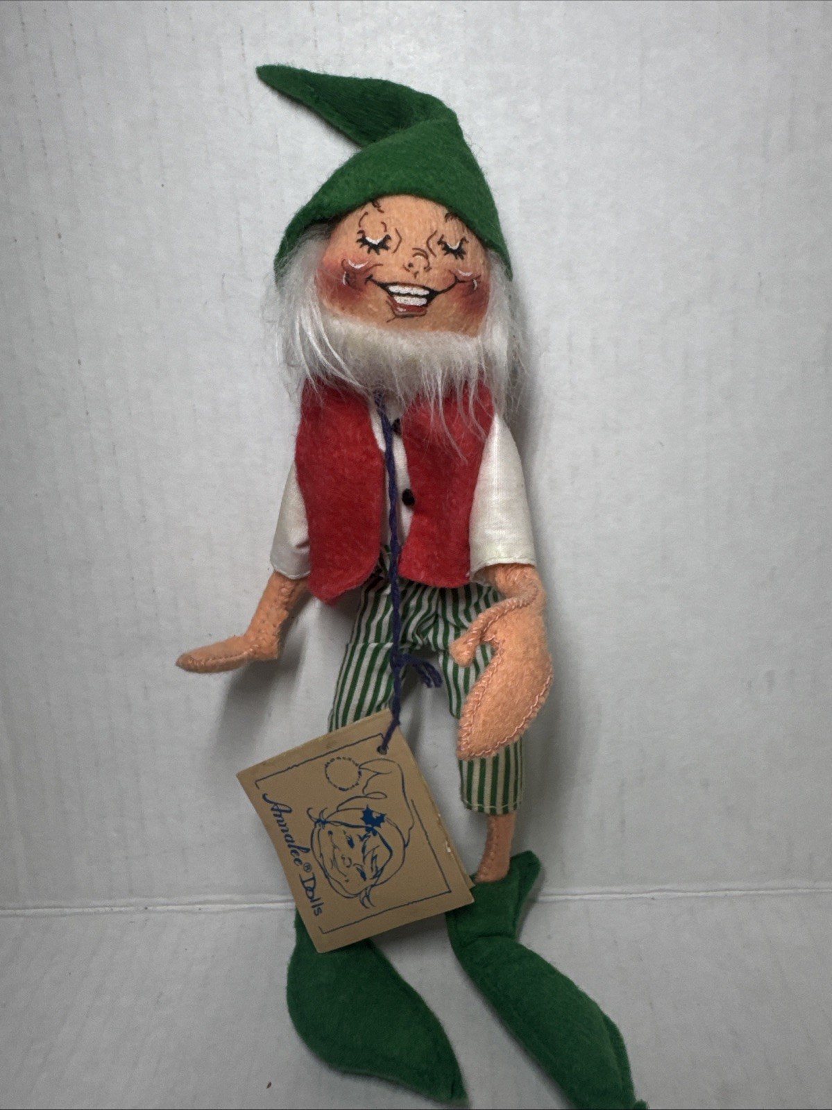 Vintage Annalee Doll Red Green Grandfather Elf Pixie 1991 9\ Vintage Annalee Doll Red Green Grandfather Elf Pixie 1991 9\