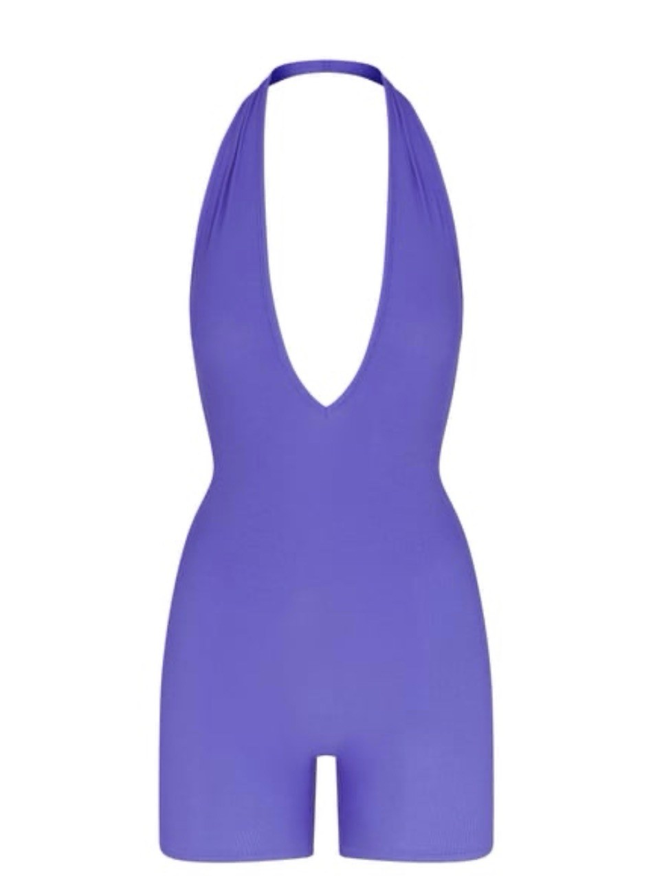 Skims Soft Lounge Plunge Halter Bodysuit - NEW - Tanzanite - XL Skims Soft Lounge Plunge Halter Bodysuit - NEW - Tanzanite - XL