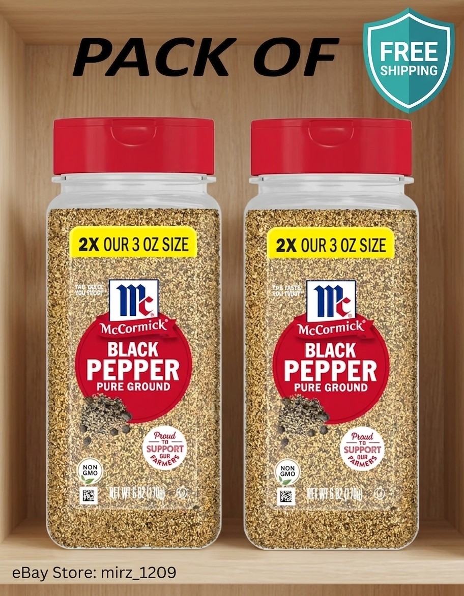 McCormick Pure Ground Black Pepper, 6 oz ( 2 Pack ), New.