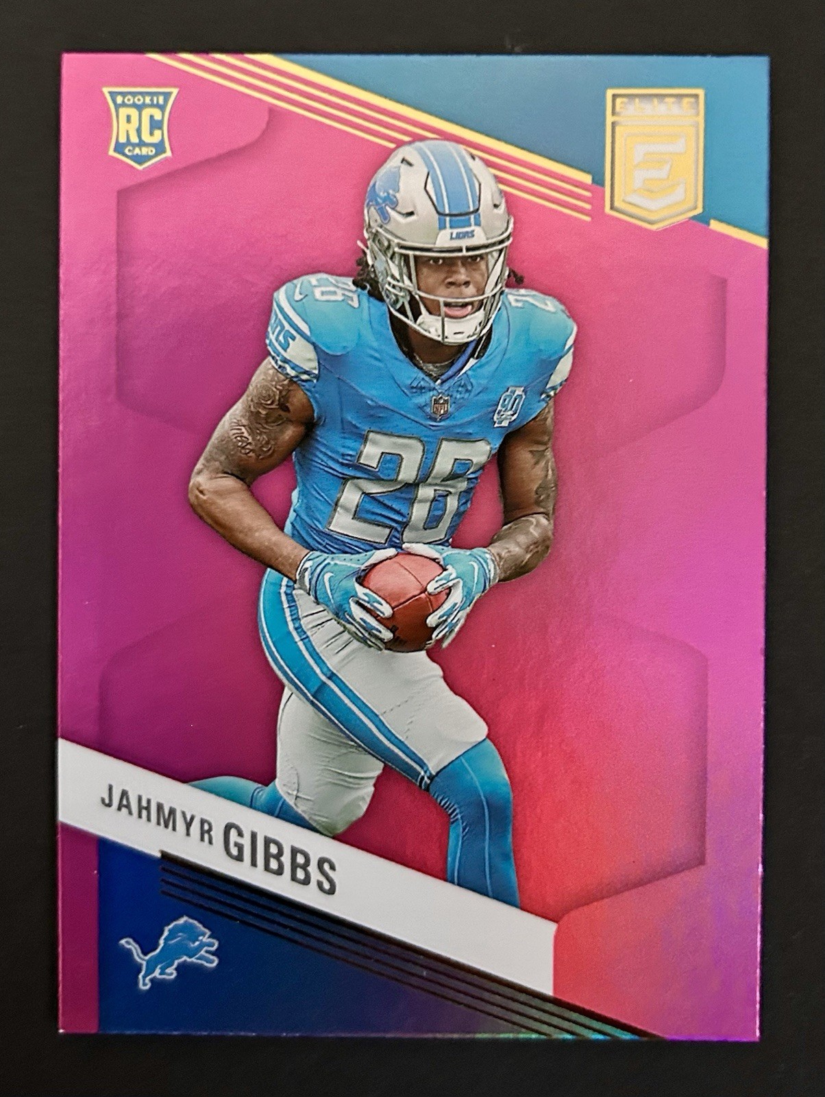 2023 Panini Donruss Elite - Rookies Pink #144 Jahmyr Gibbs (RC) Detroit Lions