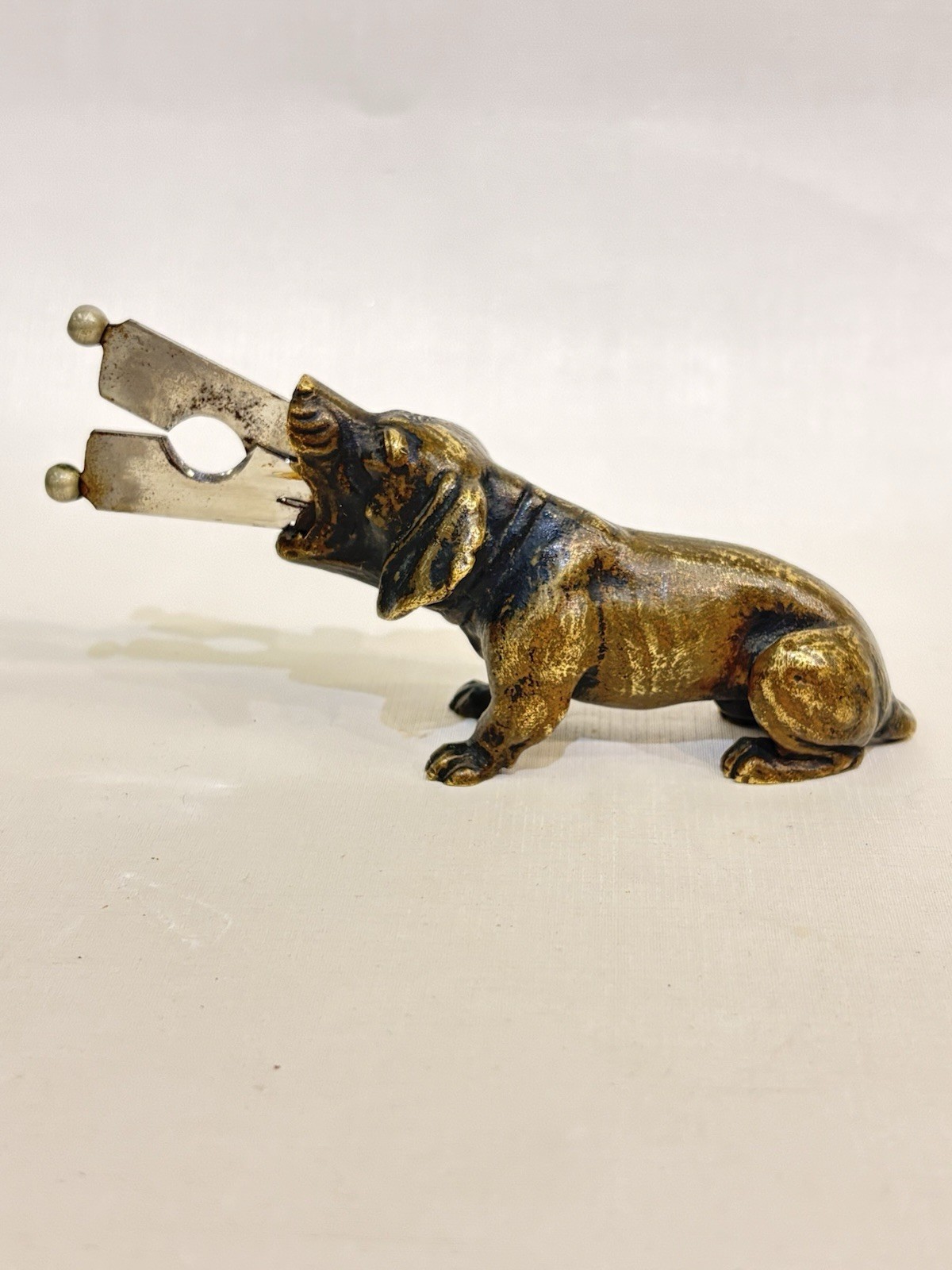 Vintage Bronce Sigarret Cutter In Form of A Dog