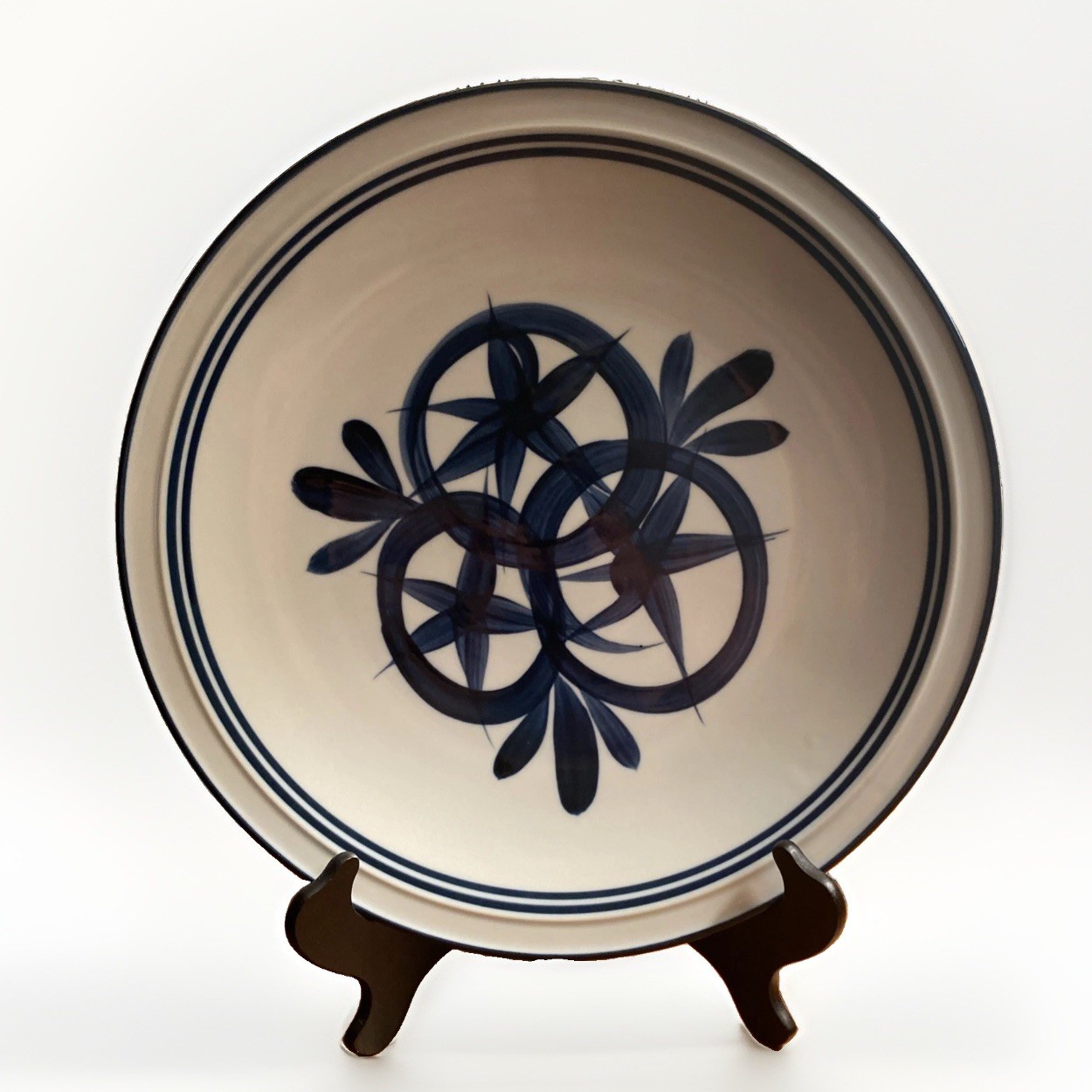 Dansk Japan Footed “Floral Trio”Charge/Chop Plate Niels Refsgaard  
