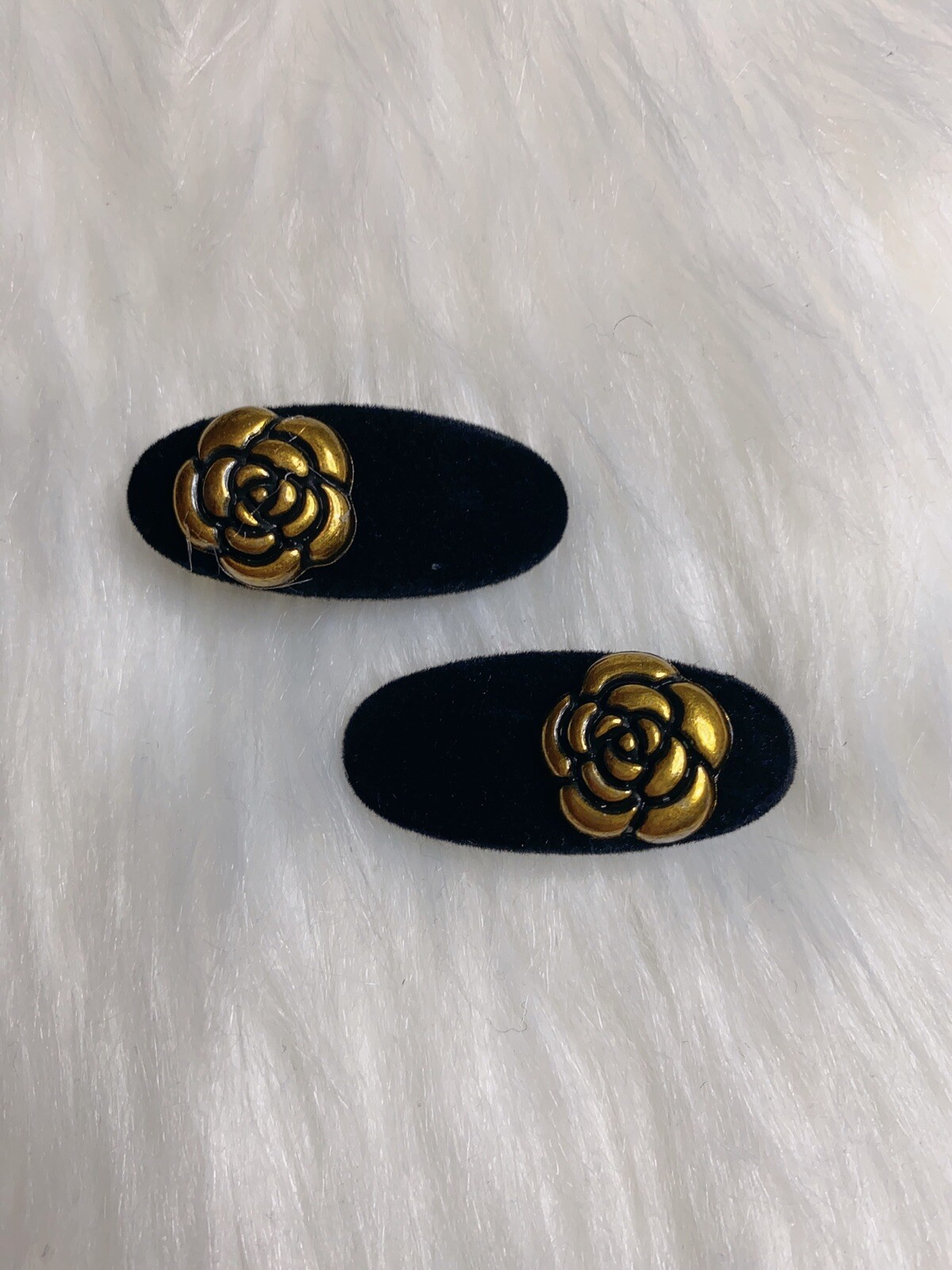 Camellia Flower Hairclips Mini Hairpins Women Hair Accessories Lot 2 Black New Camellia Flower Hairclips Mini Hairpins Women Hair Accessories Lot 2 Black New