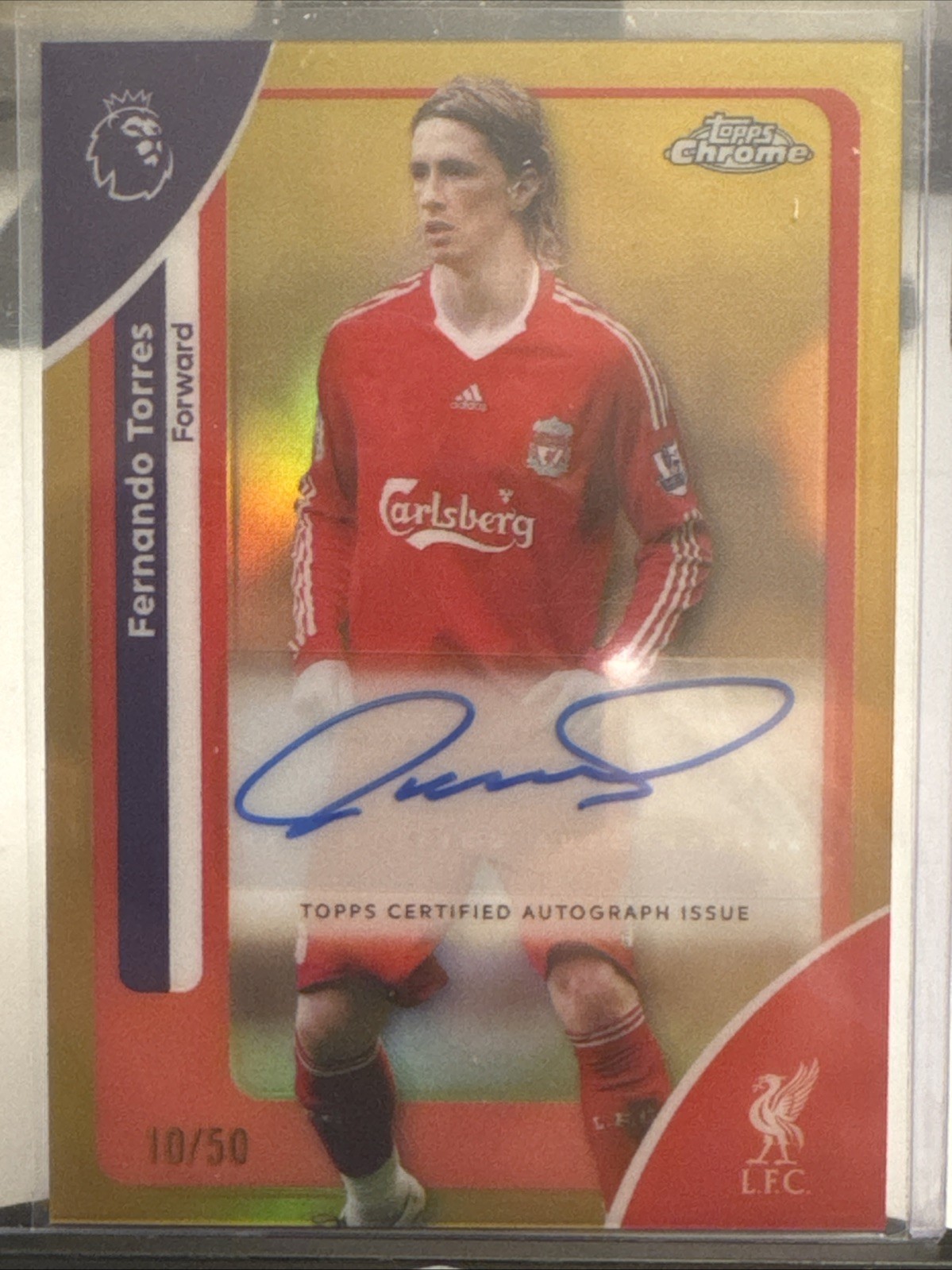 2025-26 Topps Chrome EPL - Fernando Torres Auto Gold Wave /50 - Liverpool