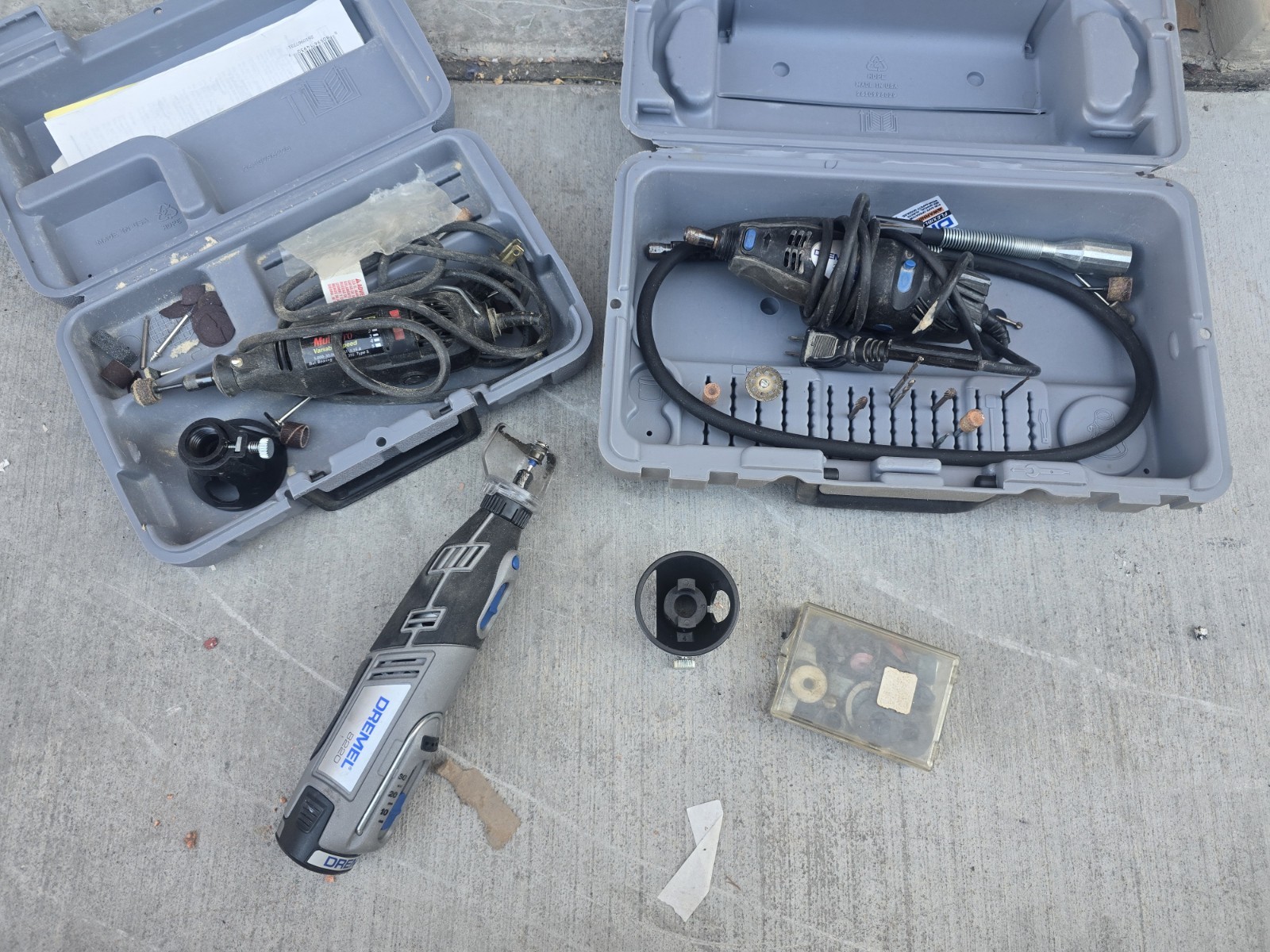 Dremel Rotary Tool Lot 8220 300 MultiPro 395 Cordless Corded Cases Accessories