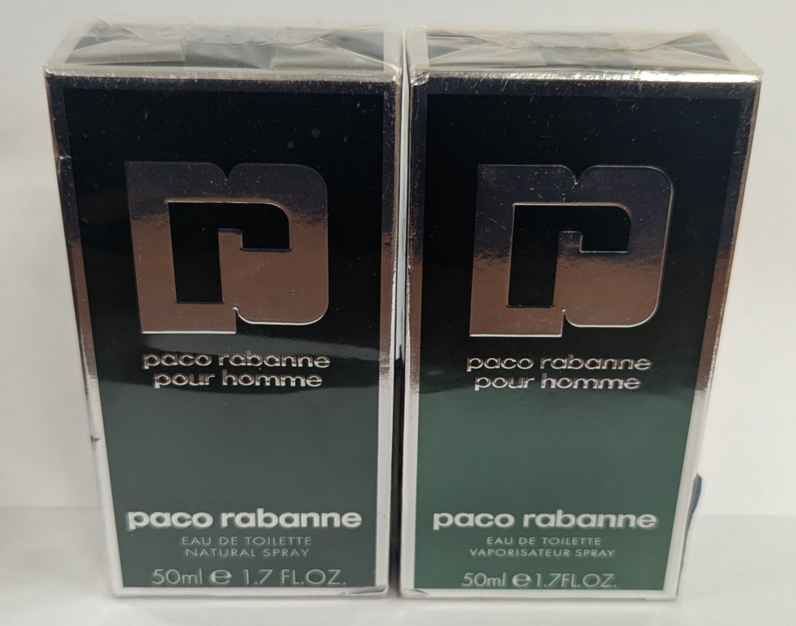 2PC PACO RABANNE POUR HOMME EDT SPRAY 1.7EA FL OZ NIB SEALED 3.4oz TOTAL
