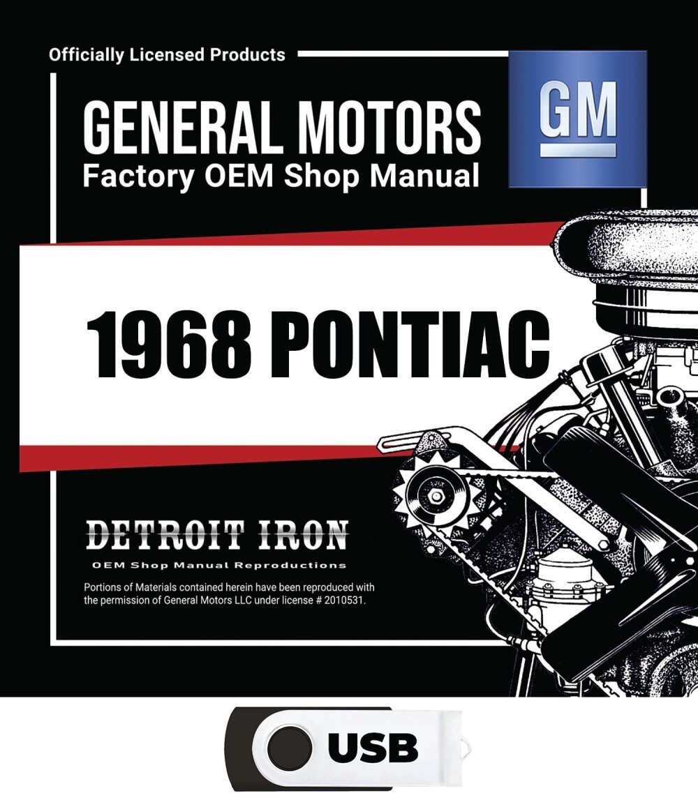 1968 Pontiac Factory OEM Shop Manuals on USB
