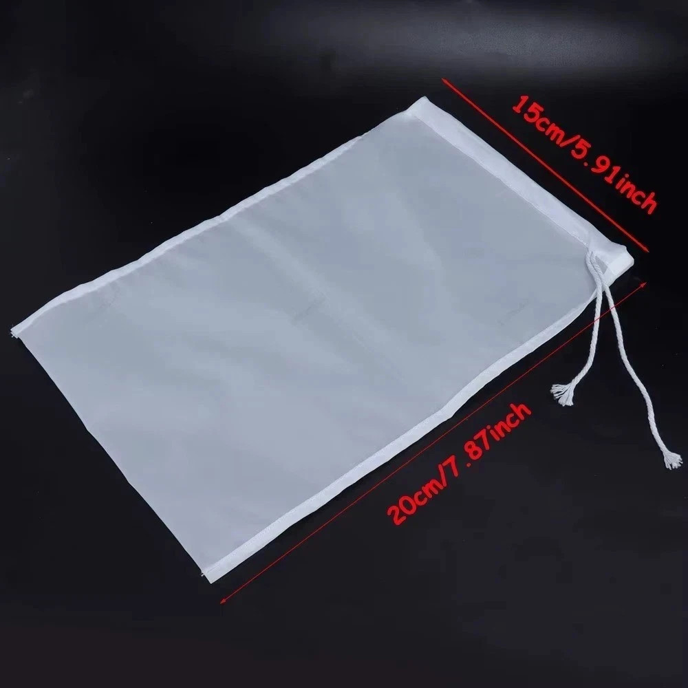 Fine Mesh Fabric Strainer Filter Bag Nut Milk Reusable Bag Cheese Cloth Kitchen