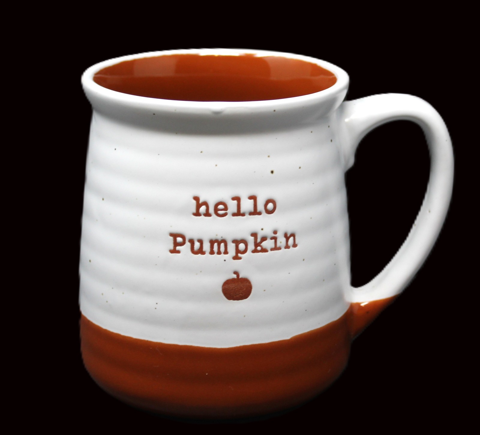Sheffield Home Hello Pumpkin Coffee Mug Stoneware Orange White Dripped Design Sheffield Home Hello Pumpkin Coffee Mug Stoneware Orange White Dripped Design
