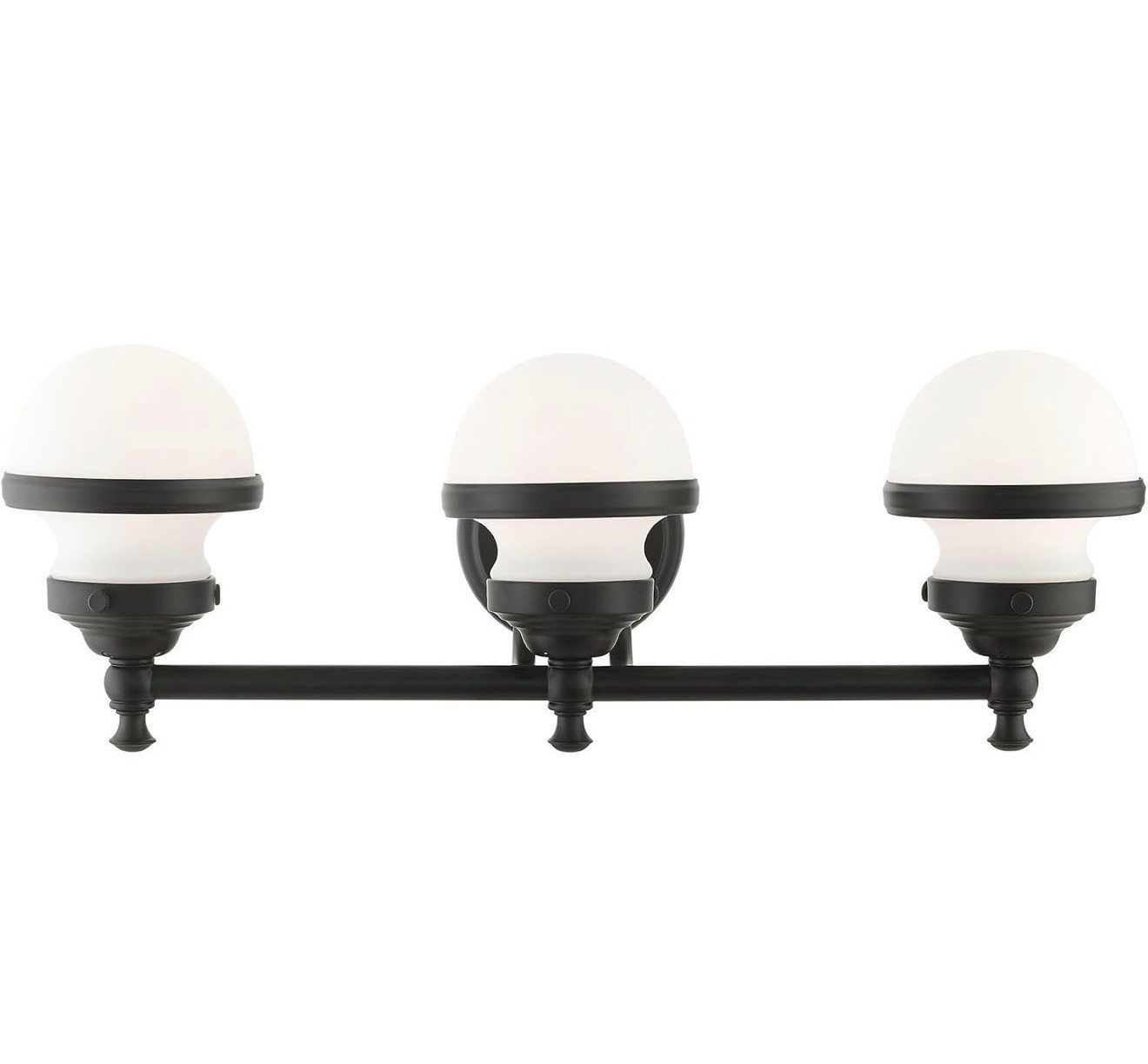 Livex Lighting 5713-04 3-Light Bathroom Vanity Fixture Black 24\