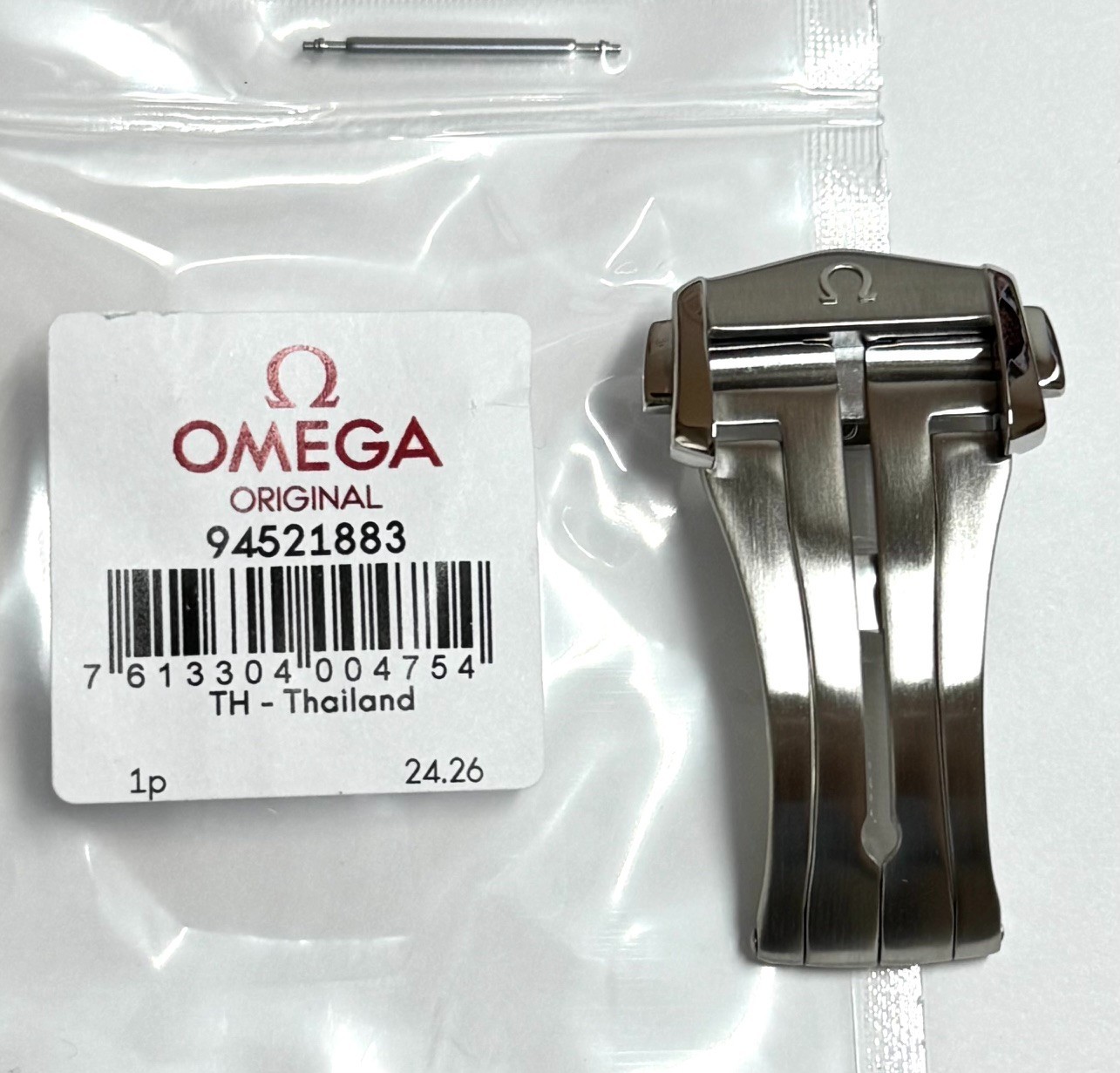 Original Omega 18mm Brushed / Polished Sides Deployment Buckle Clasp # 94521883