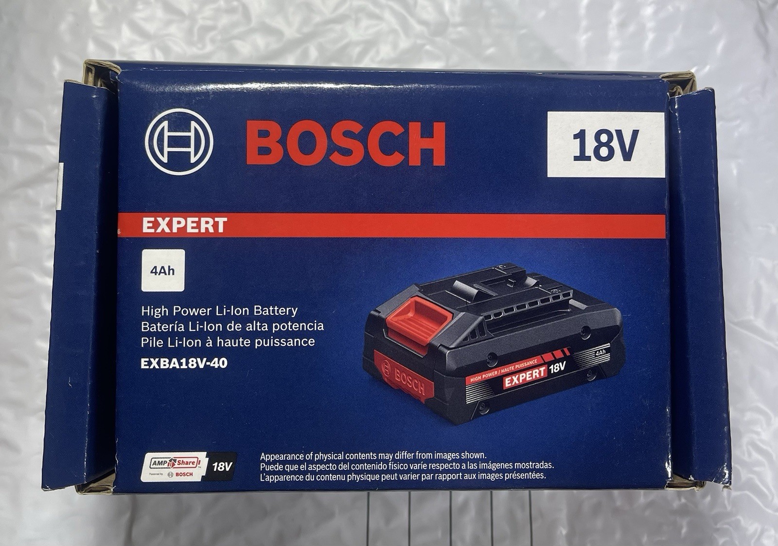 BOSCH EXPERT 18V 4Ah LI-ION BATTERY PACK EXBA18V-40 NEW SEALED GENUINE 