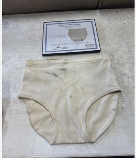 Vintage Authentic Verified Kevin Von Erich Ring Worn White Wrestling Trunks Vintage Authentic Verified Kevin Von Erich Ring Worn White Wrestling Trunks