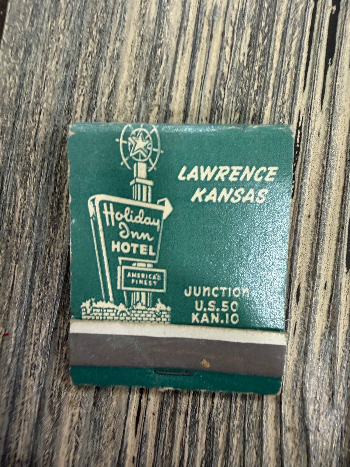 Holiday Inn Hotel Lawrence Kansas Great Sign Vintage Matchbook