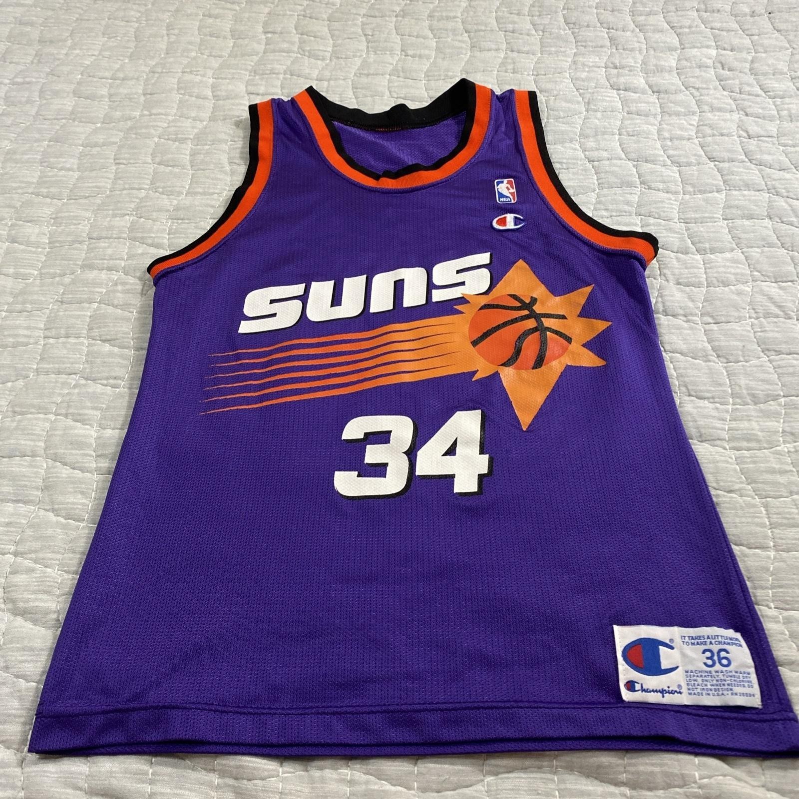 Vintage Phoenix Suns Basketball Jersey Size 36 Purple NBA Charles Barkley 34 90s