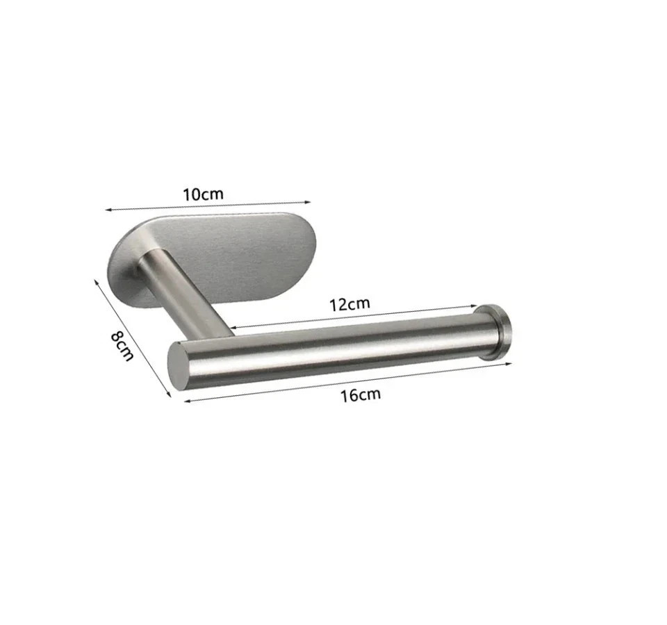 Wall Mounted Toilet Paper Holder No Drill Adhesive Bathroom Tissue Roll Rack