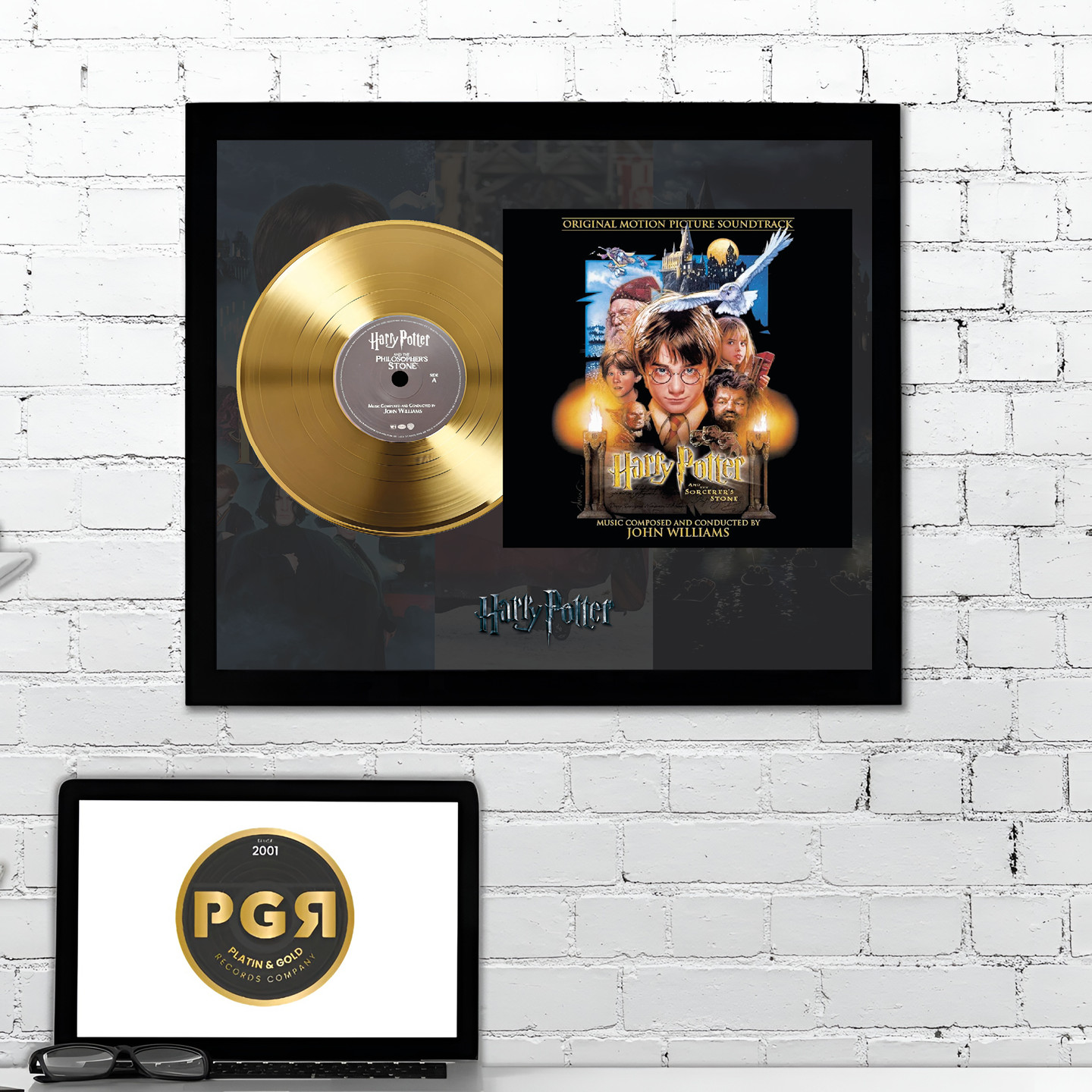 Harry Potter Gold Record Wall Art Framed Vinyl Movie Decor Gift Harry Potter Gold Record Wall Art Framed Vinyl Movie Decor Gift