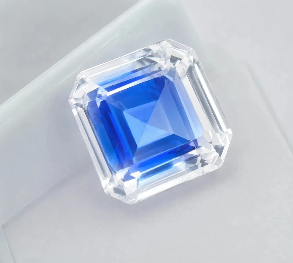 Preety Asscher 19.15 Ct Natural A+ Pitambari Sapphire Certified Loose Gemstone .