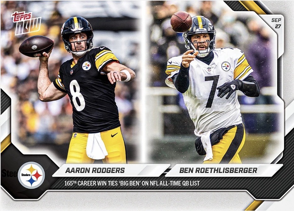 2026 Topps Now NFL #32 Aaron Rodgers Ben Roethlisberger Presale Steelers