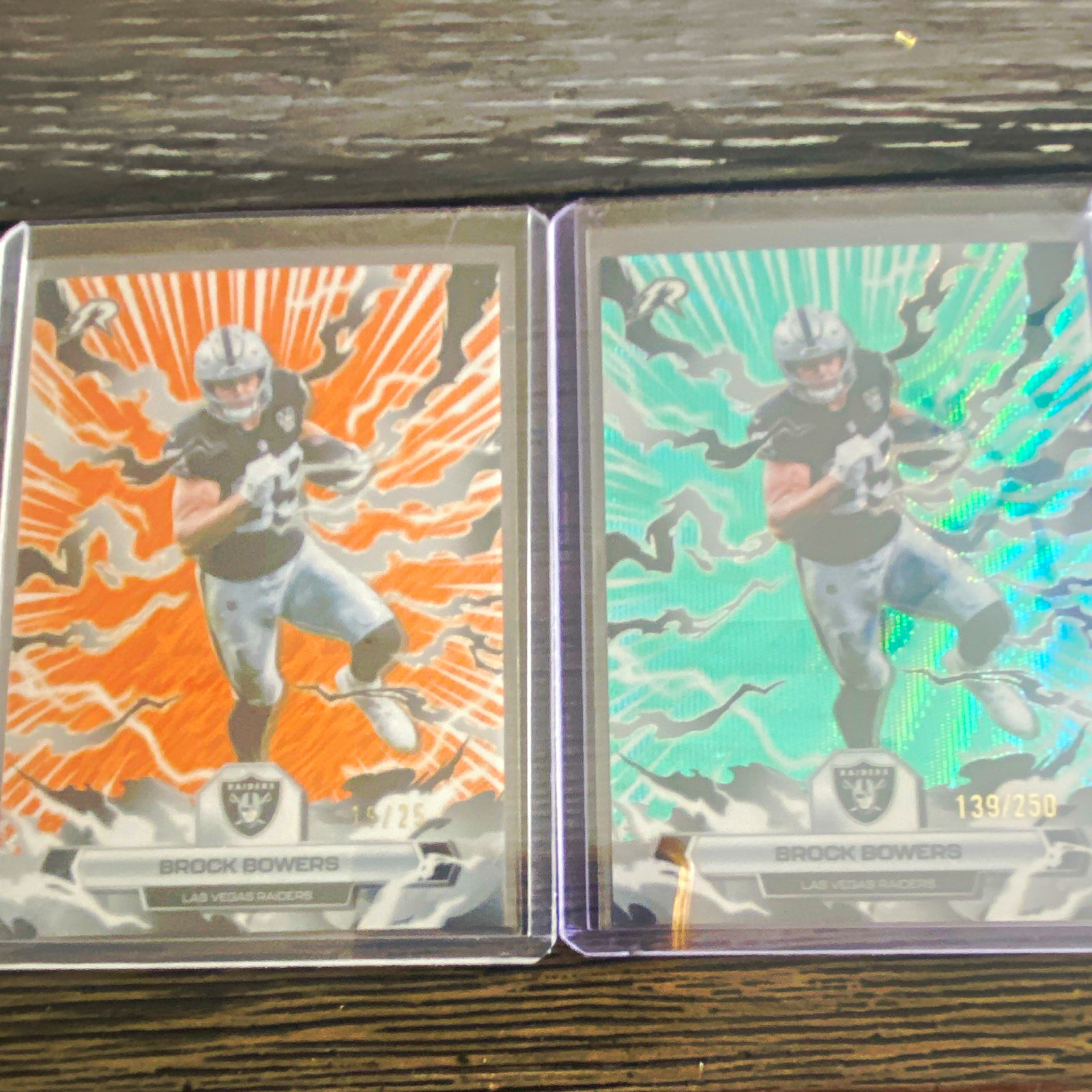 Topps 2024 Resurgence Aqua and Orange Brock Bowers #52 2-Card Lot /25 and /250 Topps 2024 Resurgence Aqua and Orange Brock Bowers #52 2-Card Lot /25 and /250