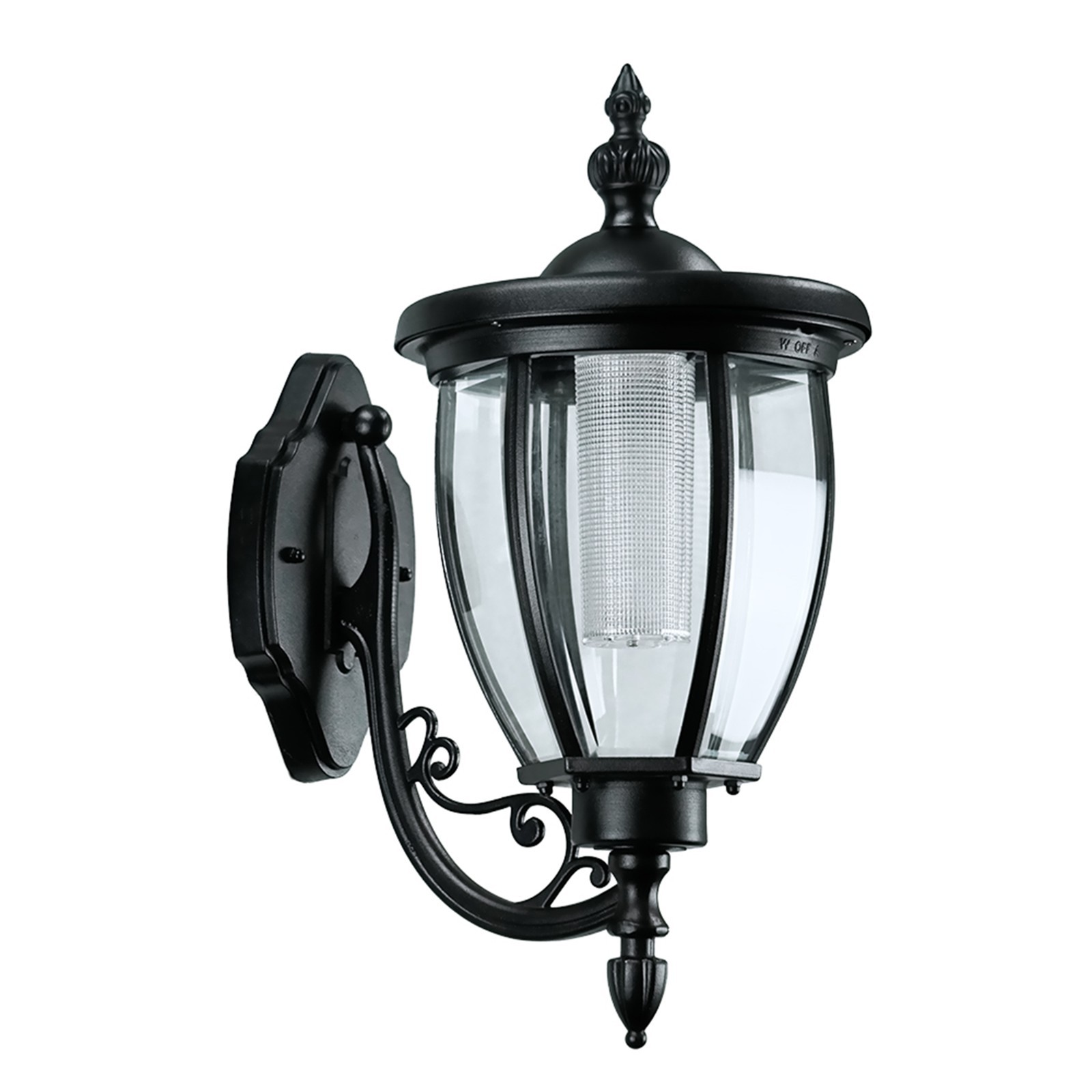 Cast Aluminium Wall Mount Solar Lattern Black Mutiple Styles