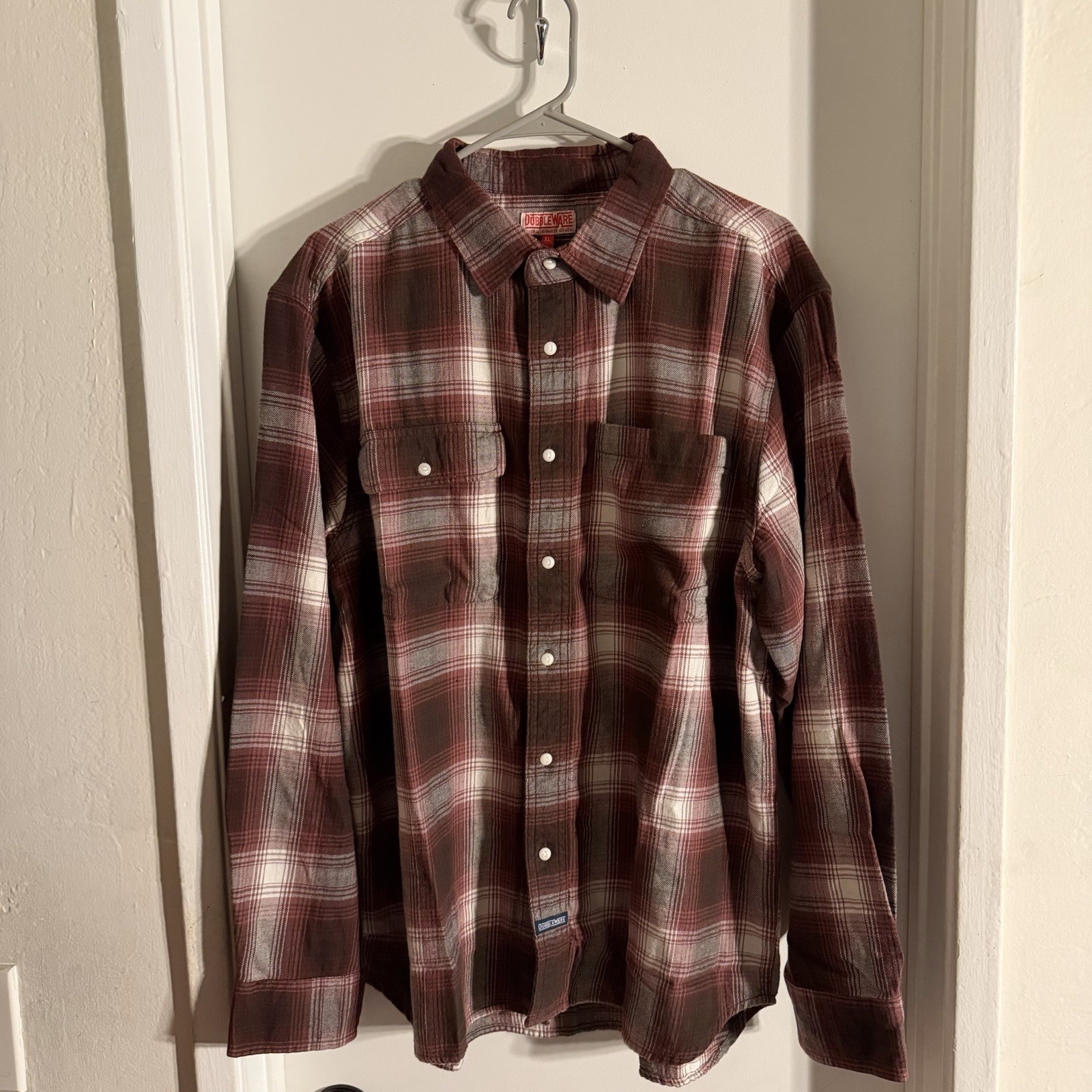 Dubbleware XL Men’s Brown & Maroon Plaid Heritage Check Workshirt Dubbleware XL Men’s Brown & Maroon Plaid Heritage Check Workshirt