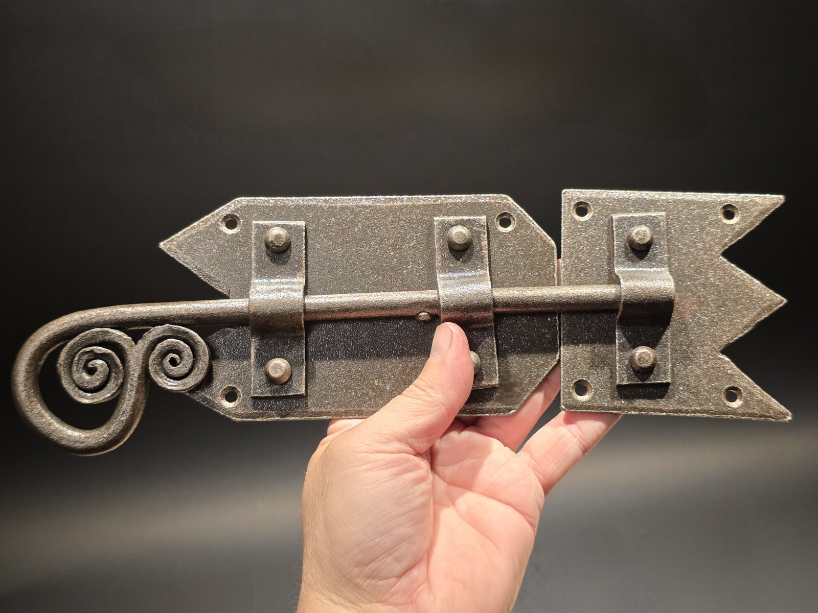 Antique Style Pennsylvania German Slide Latch Hand Forged Primitive Iron Antique Style Pennsylvania German Slide Latch Hand Forged Primitive Iron