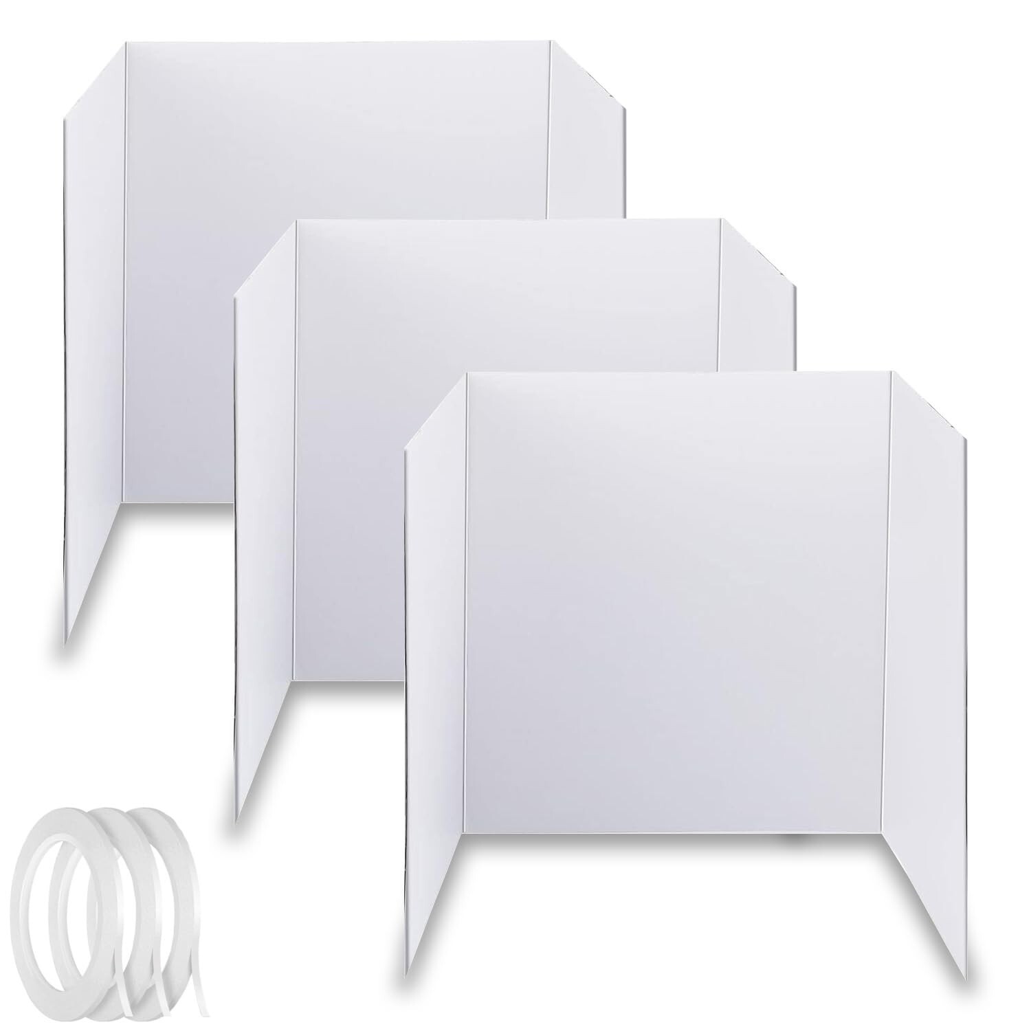Medium Trifold Poster Board, 24 x 16inches Poster Board with Double Sided Tap...