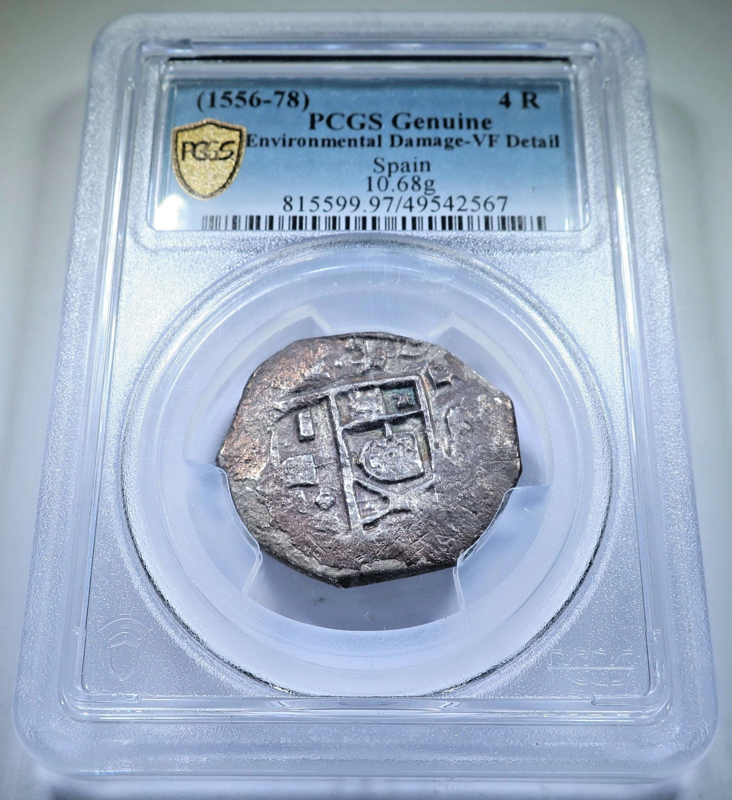 PCGS 1556-1578 Spanish 4 Reales Genuine 1500's Old Colonial Half Dollar Cob Coin