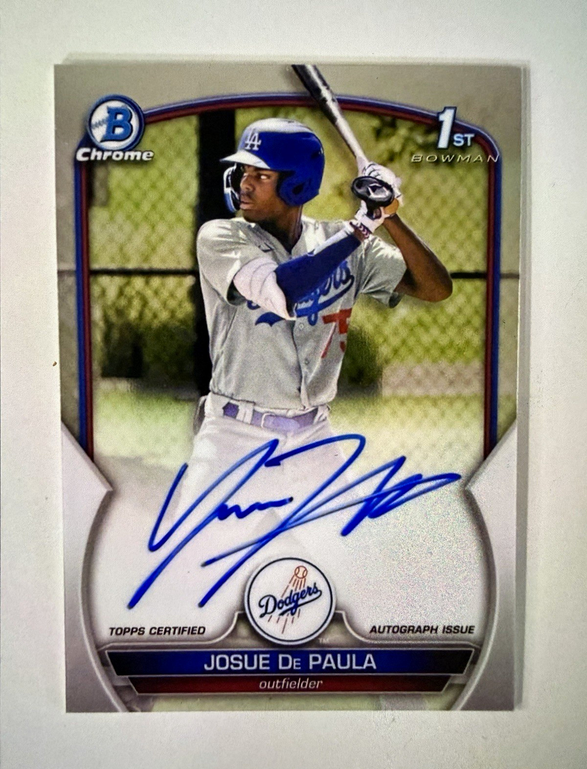 Topps 2023 Bowman Chrome Prospect Auto 1st Bowman Josue De Paula CPA-JDE Dodgers