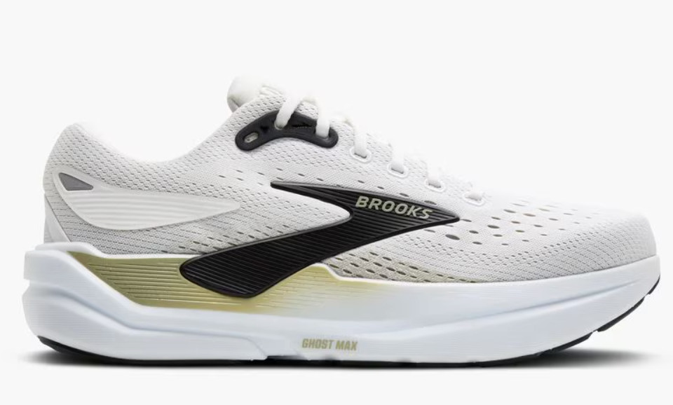 Brooks Ghost Max 3 Men\'s Running Shoes Cushioned Stable White Black Authentic