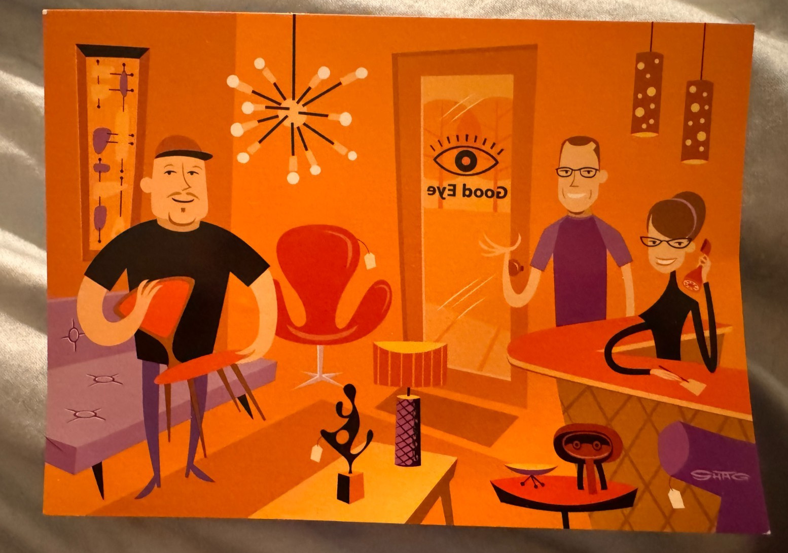 SHAG (Josh Agle) Good Eye Interiors Washington DC Vintage Promo Postcard, 1990s