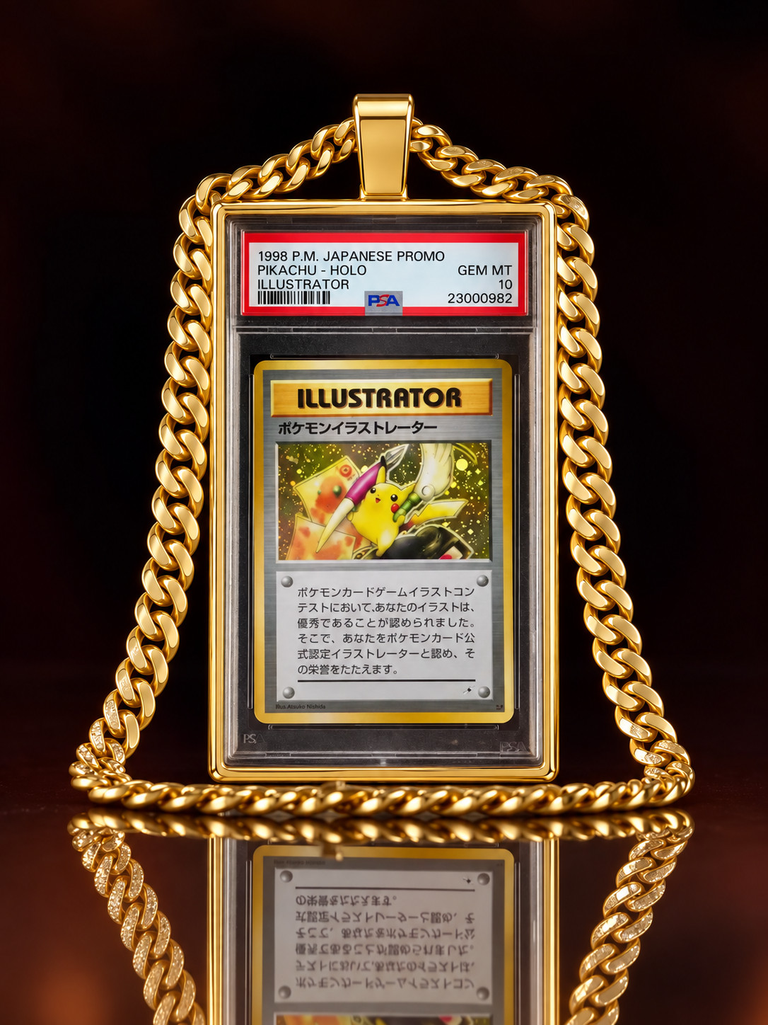 Graded Card Slab Necklace Chain Holder, PSA/CGC Display, Card Not Included