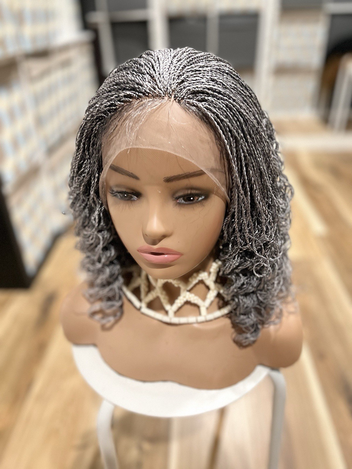 Braided wig: beautiful Handmade braided micro twist wig made on a full lace wig Braided wig: beautiful Handmade braided micro twist wig made on a full lace wig