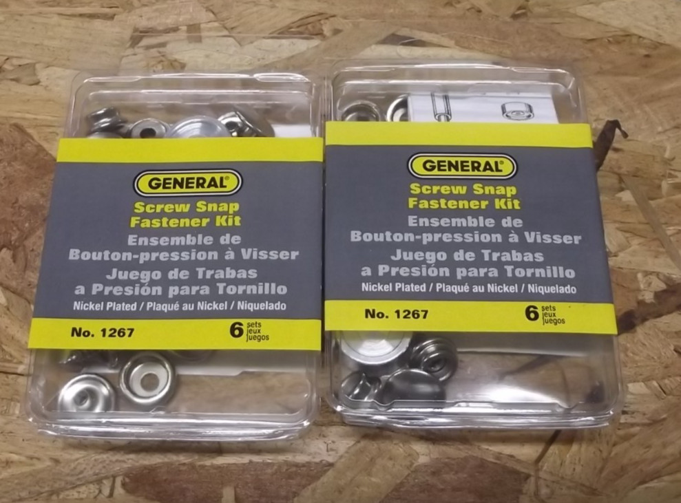 2PK General Tools 1267 Solid Brass Screw Snap Fastener Kit Setting Tool  H133