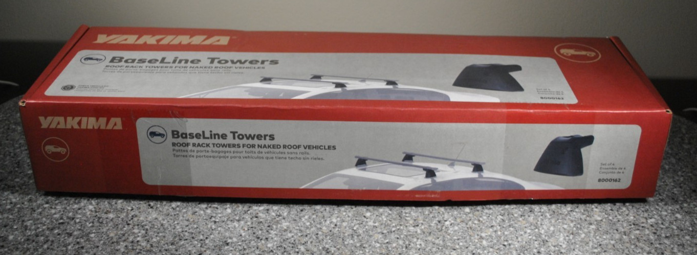 Yakima BaseLine Roof Rack Towers 8000162 Set of 4 New in box