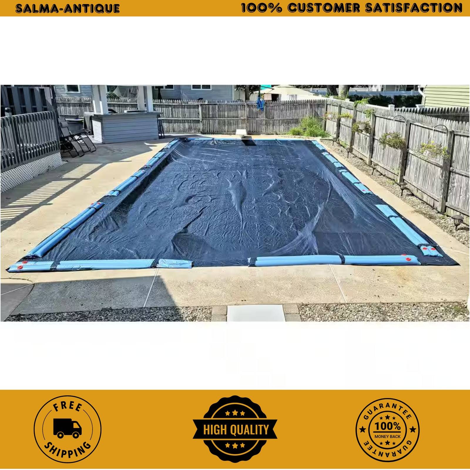 Winter Block 8-Year 18x36 ft Rectangular Inground Winter Pool Cover Blue WC1836R