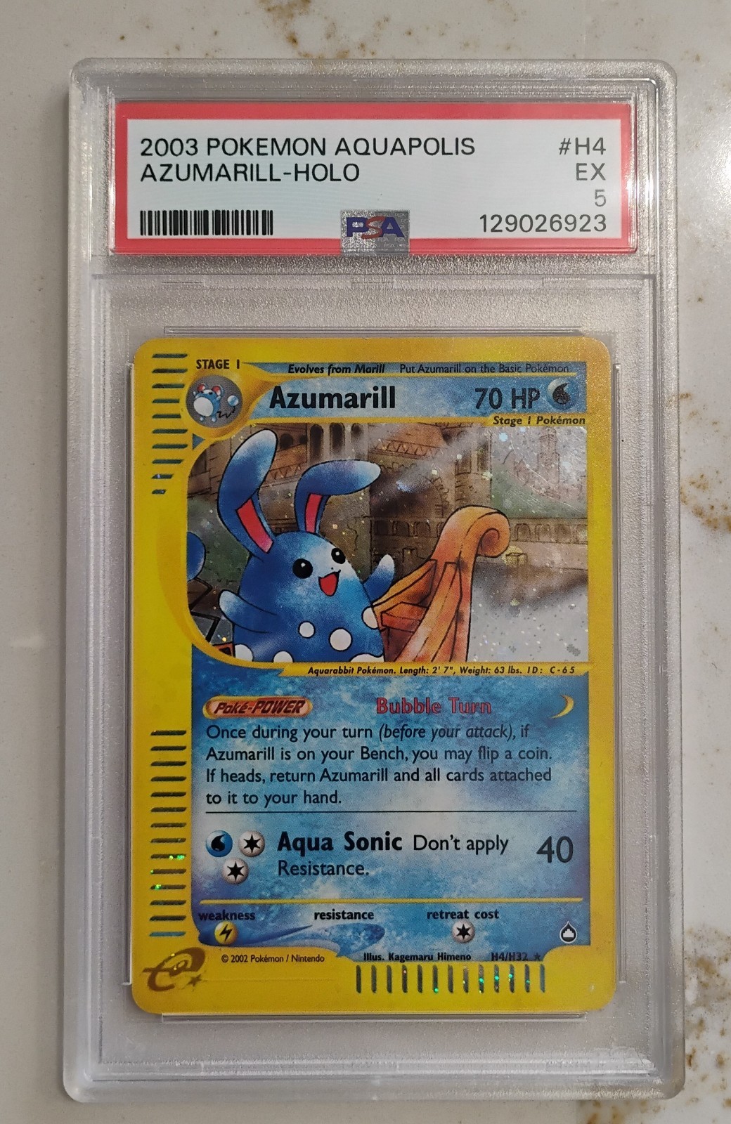 Azumarill H4/H32 Pokemon Aquapolis 2003 PSA 5