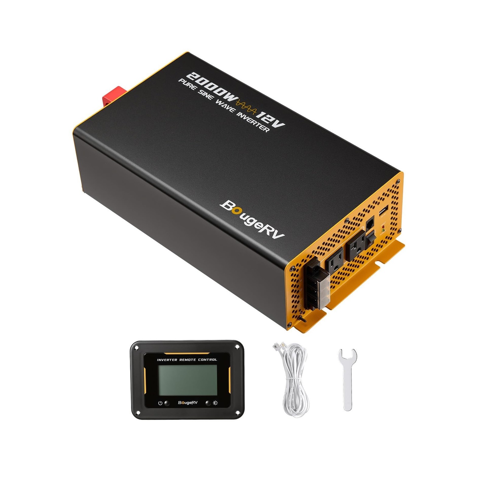 BougeRV 2000W Pure Sine Wave Inverter, 12V DC to 120V AC BougeRV 2000W Pure Sine Wave Inverter, 12V DC to 120V AC